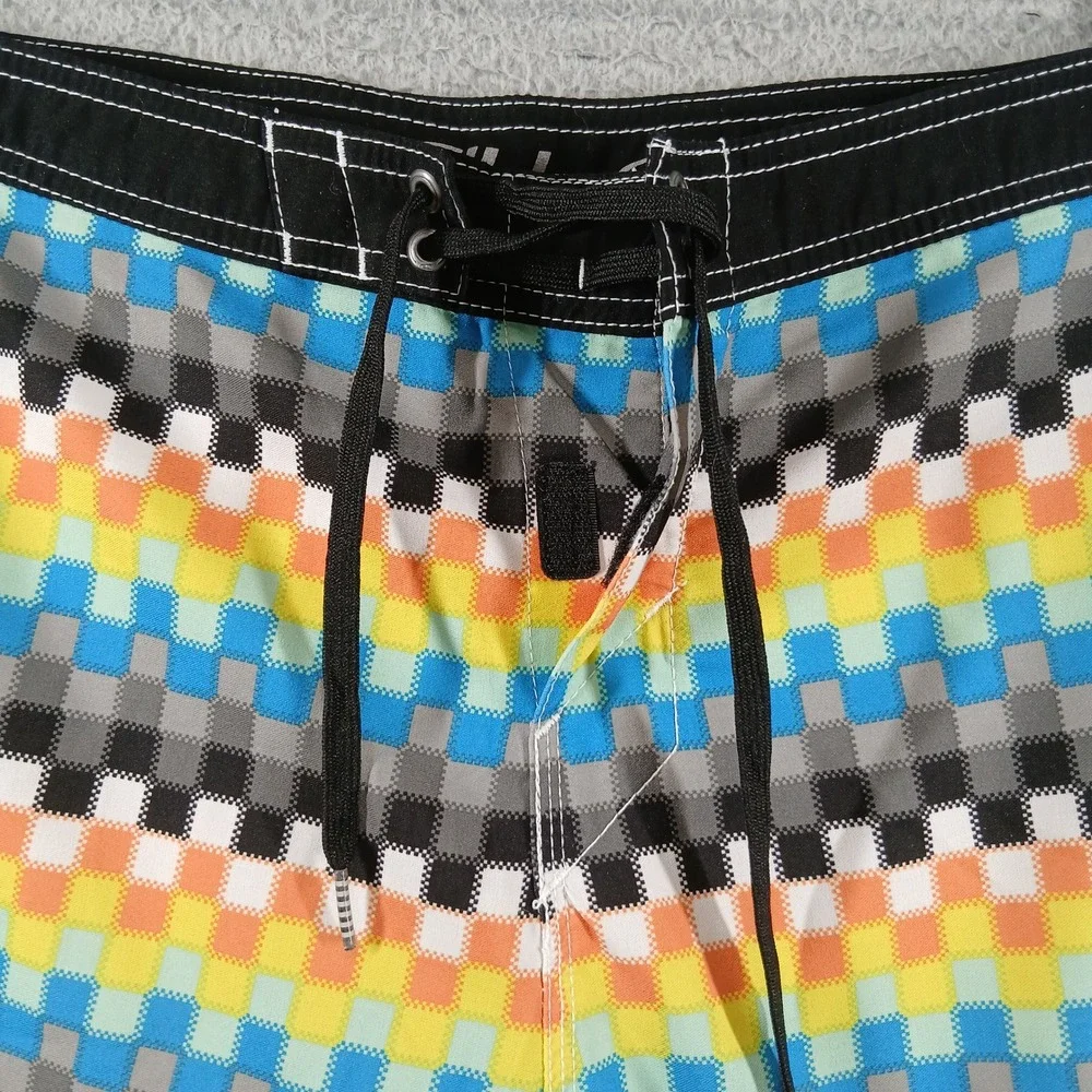 O'Neill Boardshorts‎ Mens 38 Multi-color Checkered Swim Trunks EUC